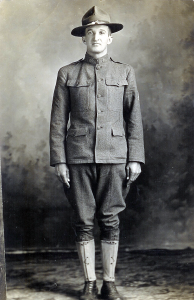 William H. Goulet, Jr., "Bill," in his WWI uniform, 1918. He was Mabel's older brother.