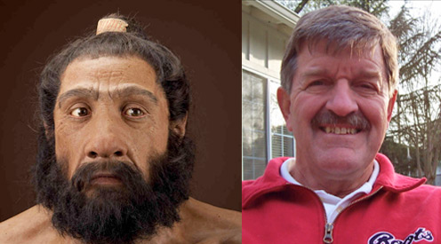 A Neanderthal Man, about 70,000 BC; John Whitelaw, 2007 AD