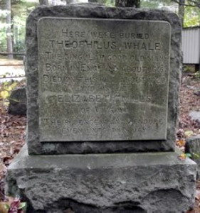 Theophilus Whale memorial stone