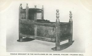 A pilgrim cradle, brought on the Mayflower, now at the Plymouth Historical Museum.