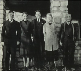 Pictured: Neill, Eleanor, John Jr., Bertha and John, De Soto, Kansas, in 1937.