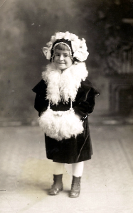 Alvis Ruth Love, age 4, Christmas, 1914, Woodburn, OR