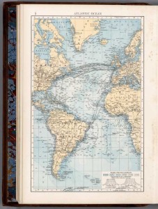Sea Routes on the Atlantic Ocean. The Times Atlas, new edition, 1900, pub. London.