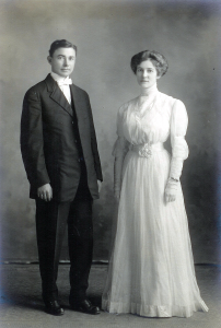 Olin Love and Mabel Goulet at the time of their wedding, Woodburn, Oregon, 1910