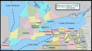 Map of Western New York and Ontario, Canada