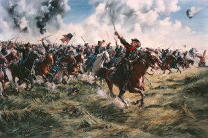 COME YOU WOLVERINES. Custer leads the Michigan Brigade, Gettysburg, July 3, 1863. By Don Troiani.) 